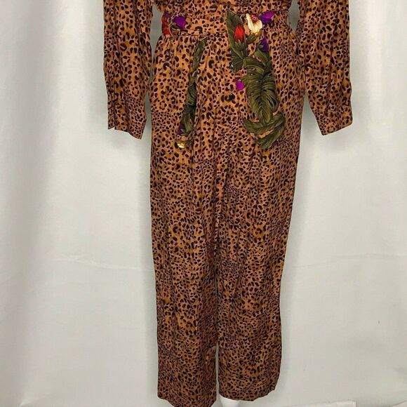 Vintage 90s Jumpsuit Jacket Set 10 Petite Leopard - Picture 6 of 11